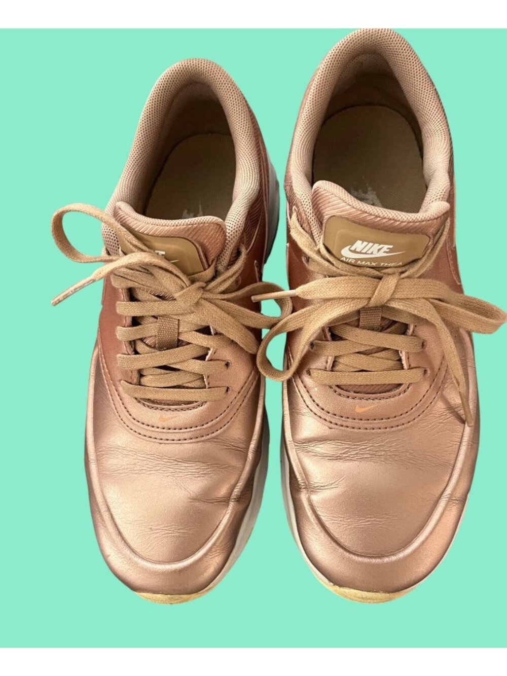 Nike Air Max Thea Premium Metallic Bronze Sneakers - Picture 7 of 8